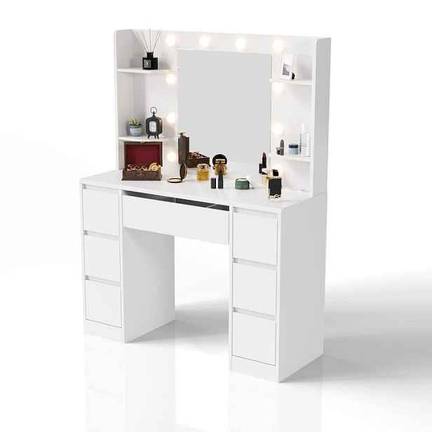 Juskys 107343 toaletní stolek LED bílá