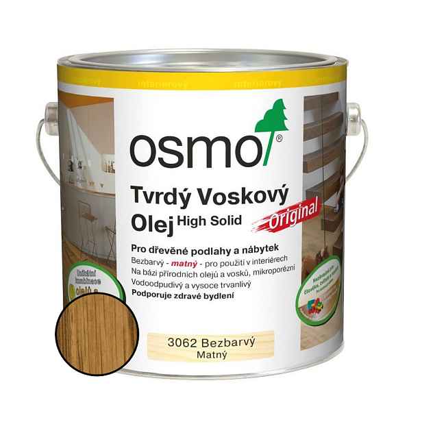 Olej tvrdý voskový Osmo Original 3062 bezbarvý 0,75 l