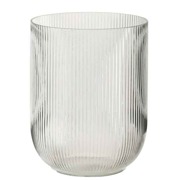 Transparentní skleněná váza s žebrováním Riblier - Ø 17*21 cm J-Line by Jolipa