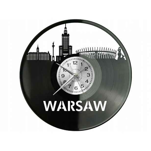 Varšava Město Polsko Nástěnné hodiny Vinylová deska Moderní dekorativní