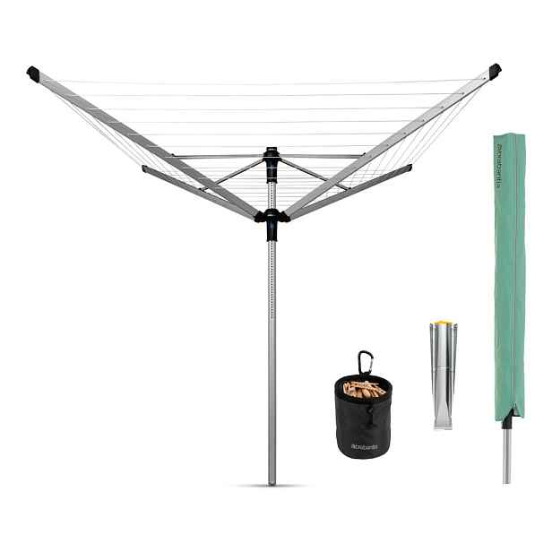 Venkovní sušák na prádlo ve stříbrné barvě 50 m Lift-o-Matic Advance – Brabantia