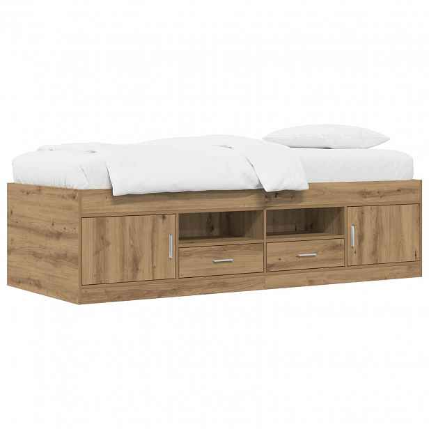 vidaXL Rám postele s úložným prostorem Dub artisan 80 x 200 cm