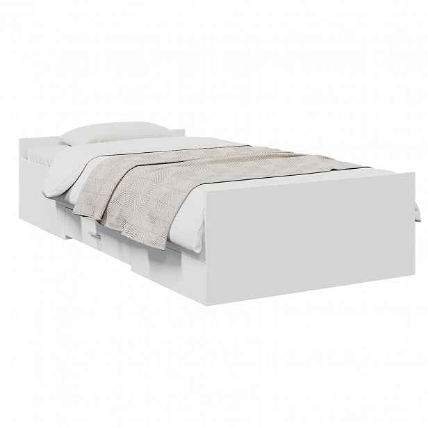 vidaXL Rám postele s úložným prostorem se zásuvkou Bílá 80 x 200 cm