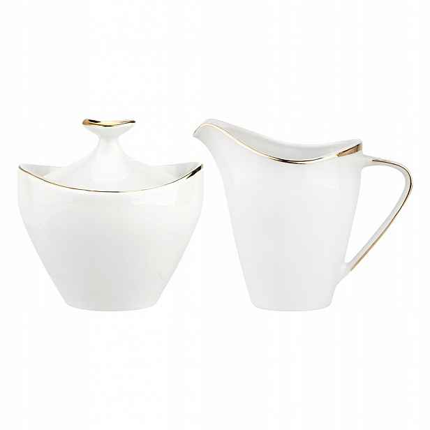 Cukřenka a mléčenka porcelánový set MariaPaula Moderna Gold