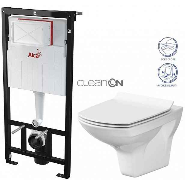 Předstěnový instalační systém bez tlačítka + WC CERSANIT CLEANON CARINA + SEDÁTKO AM101/1120 X CA3