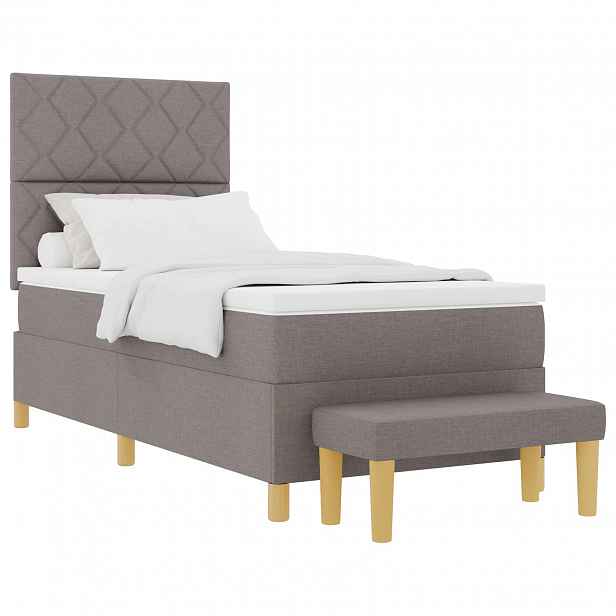 vidaXL Postel s boxspringem s polštářem Taupe 190 x 90 cm textil