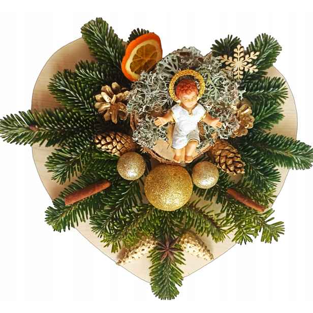 Dekorace adventní zlaté srdce, dekorace, Vánoce [BN-S19]