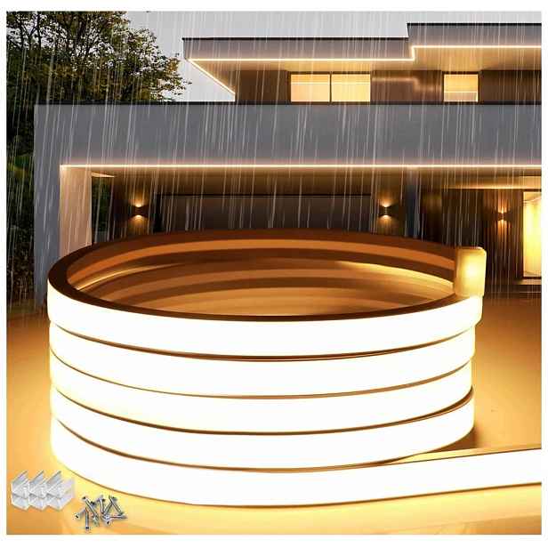 Led páska neonová silikonová 3 m pružná teplá bílá 3000K 230V napájecí zdroj
