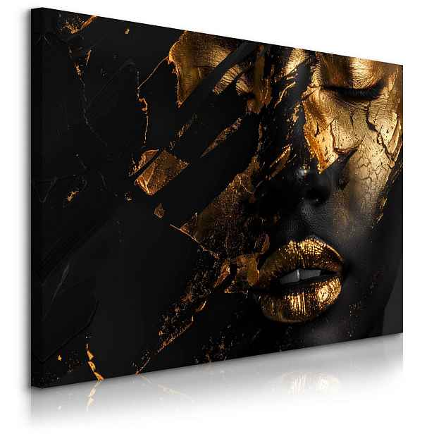 Muralo OBRAZ NA PLÁTNĚ do Obývacího Pokoje Abstraktní Portrét Ženy Glamour 90cm x 60cm