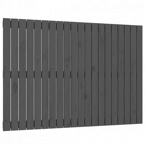 vidaXL Nástěnné čelo postele šedé 127,5x3x90 cm masivní borové dřevo