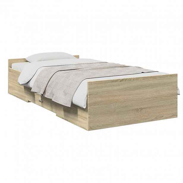 vidaXL Rám postele s úložným prostorem Dub sonoma 80 x 200 cm