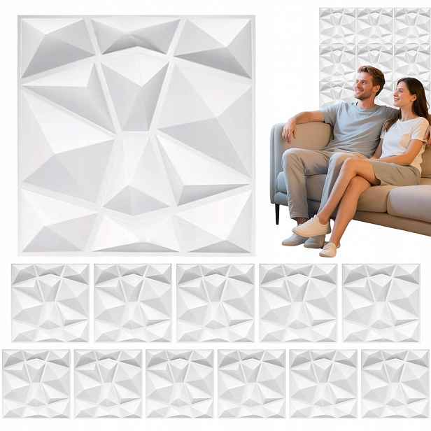 12x Samolepící 3D Nástěnné Panely Brylant Tapeta 30x30CM Pvc Pěna