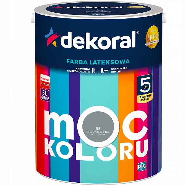 Barva do interiéru Dekoral 5L Stříbrná Šedá