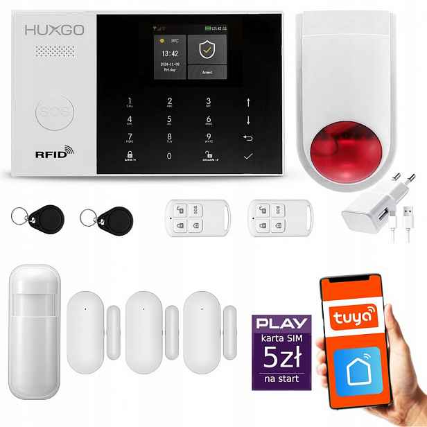 Bezdrátový Gsm alarm 4G WiFi – sada alarmu Huxgo HXA005 D3BS