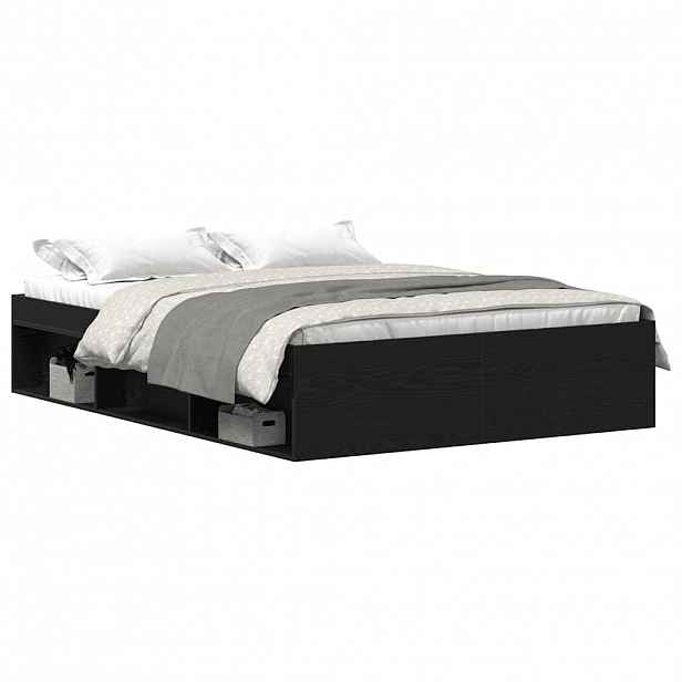 vidaXL Rám postele bez matrace černý dub 140x190 cm kompozitní dřevo
