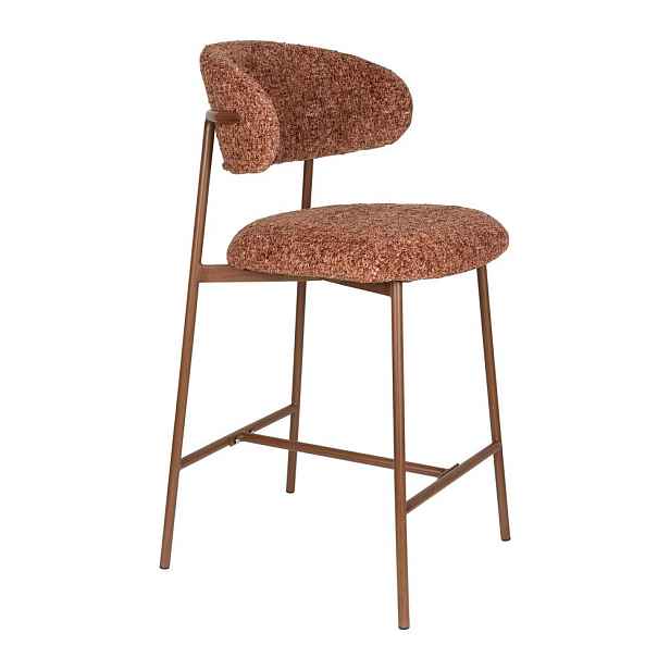 Čalouněná barová židle v terakotové barvě (výška sedáku 65 cm) Claes – White Label