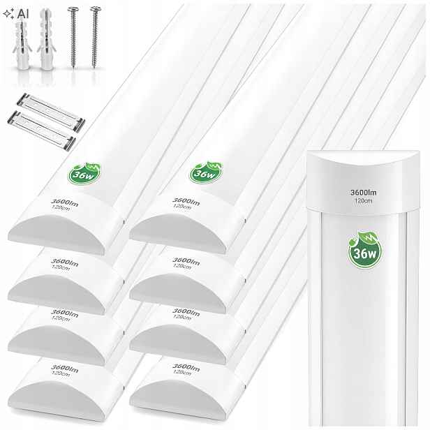 Led lampa do garáže 120 cm dílna 36W Sada Silné světlo Led panel 8x