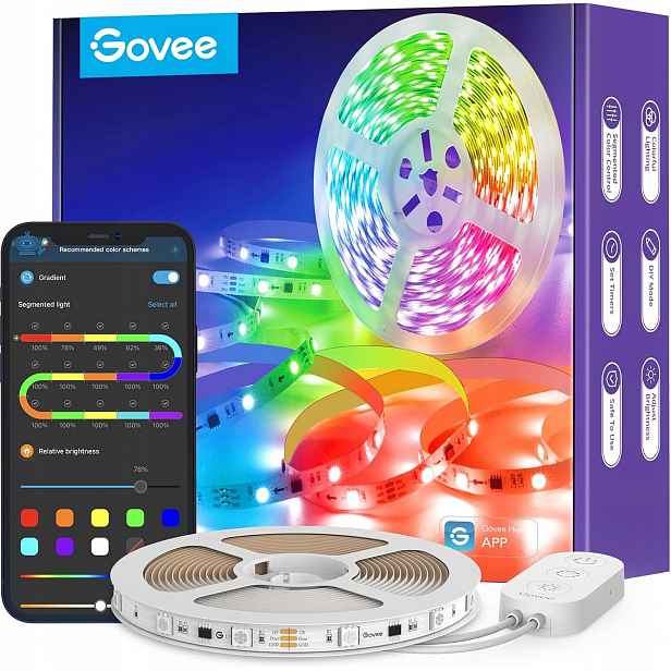 Led Pásek Govee H61653D2 Rgbic Osvětlení Smart Aplikace 5M 18W