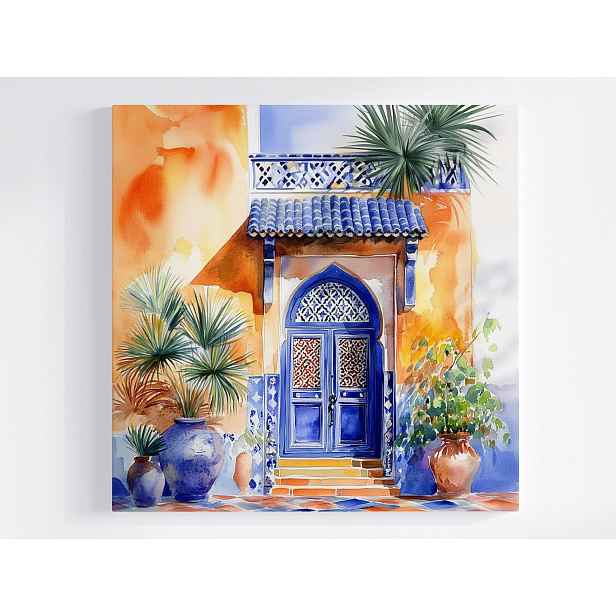 Obraz Na Plátně Canvas Arabská Architektura Maroko Dveře Keramika 50x50