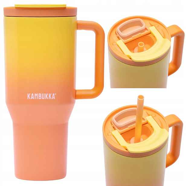 Termohrnek s brčkem Kambukka Rio 950 ml Soft Sunrise láhev s brčkem