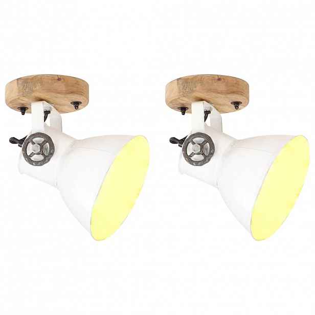 vidaXL Industriální nástěnné/stropní lampy 2 ks bílé 20 x 25 cm E27