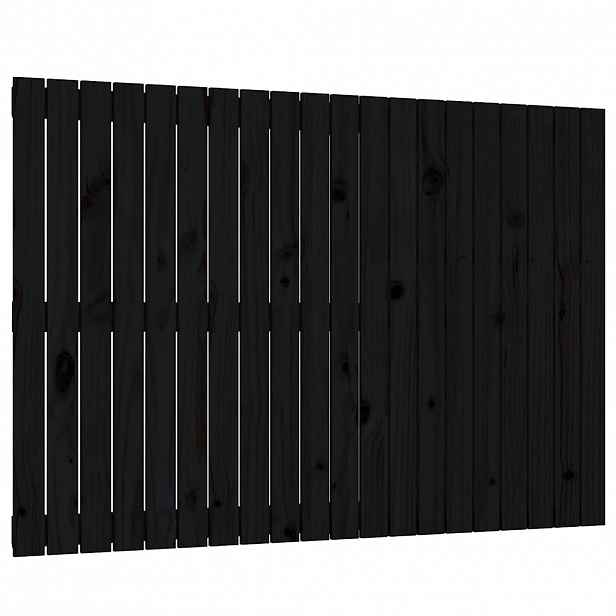 vidaXL Nástěnné čelo postele černé 127,5x3x90 cm masivní borové dřevo