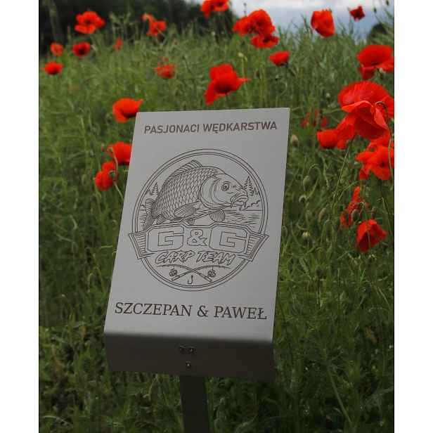 Zapichovací tabulka, Nerezová A4-210x297x800-1400 mm Vertikální, laserové gravírování