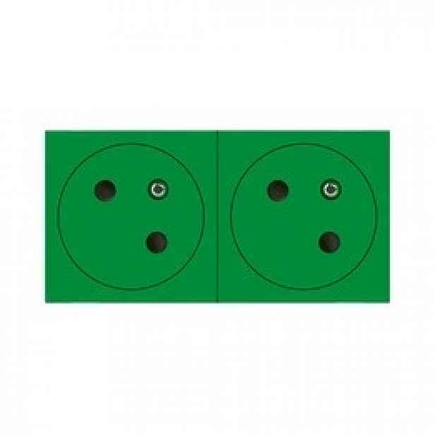 Zásuvka 2x 2P+Z kombinovaná 45st 4M zelená Legrand 077162L