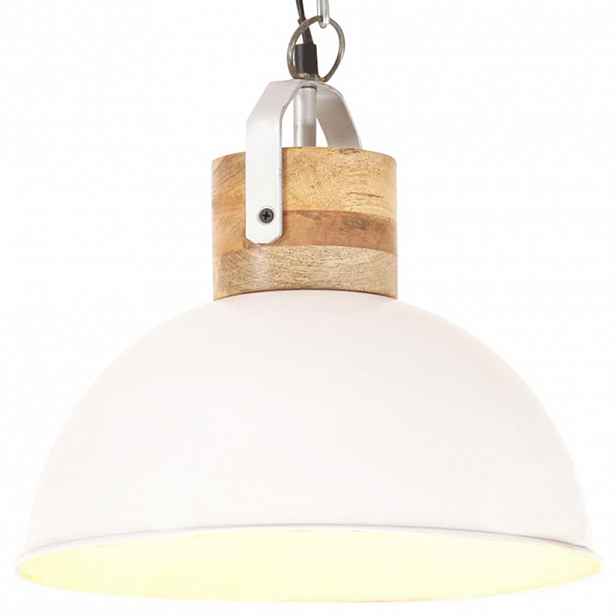 Bílá závěsná lampa JOYCE v industriálním stylu