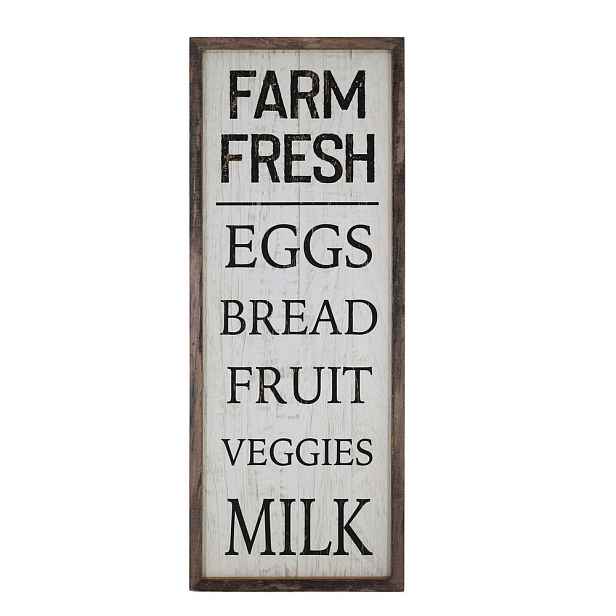 Nástěnná dřeváná cedule Farm Fresh – 30*2,5*81 cm Chic Antique