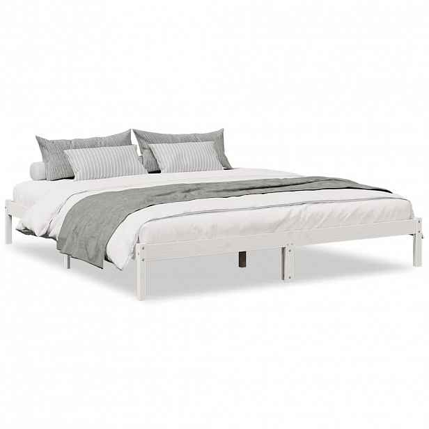 vidaXL Prodloužený rám postele bez matrace bílý 200 x 210 cm borovice