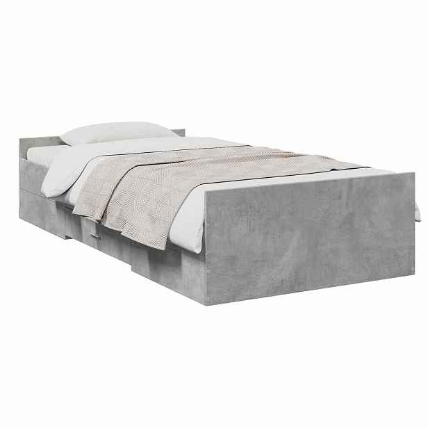 vidaXL Rám postele s úložným prostorem Betonově šedá 80 x 200 cm