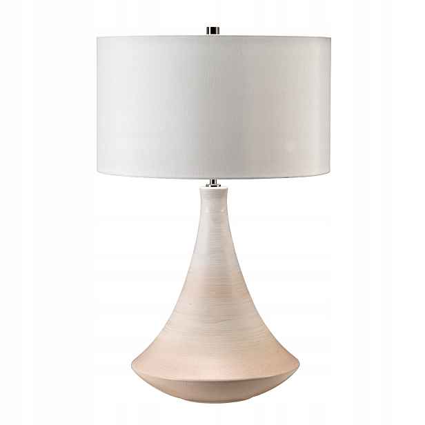 Keramická stolní lampa pudrově růžová krémová do ložnice 68 cm Elstead