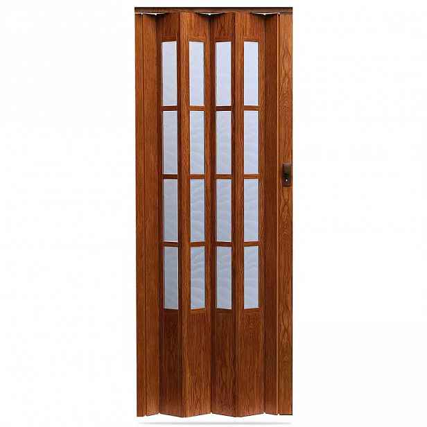 Shrnovací dveře Crystalline glass ořech světlý 860mm