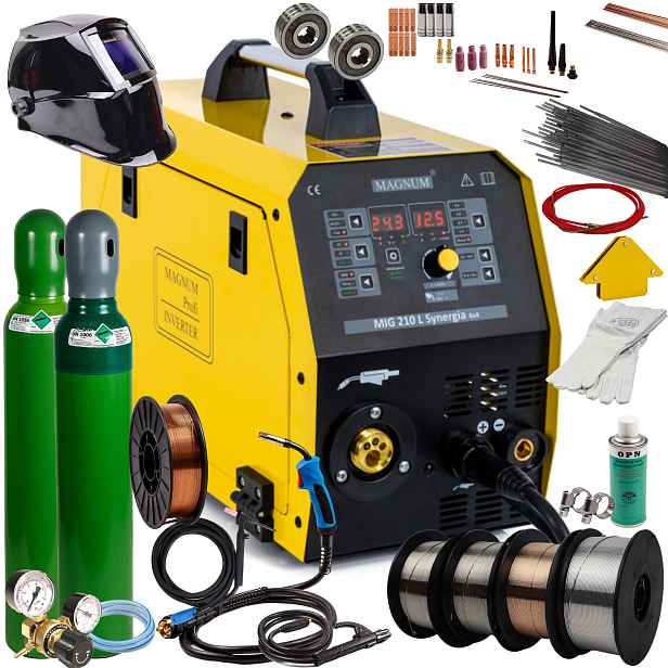 Svařovací stroj Magnum Mig 210L Synergia 4x4 Migmag Mma Tig Flux 200A 230V SET2