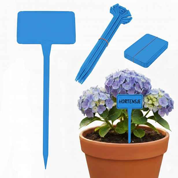 Tabule Etikety pro popis rostlin Malé 16x11 cm Vyměnitelné modré pole