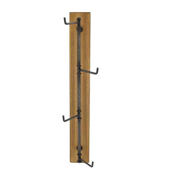 Nástěnný dřevěný věšák se 4mi kovovými háky Mondy - 15*15*50 cm Chic Antique