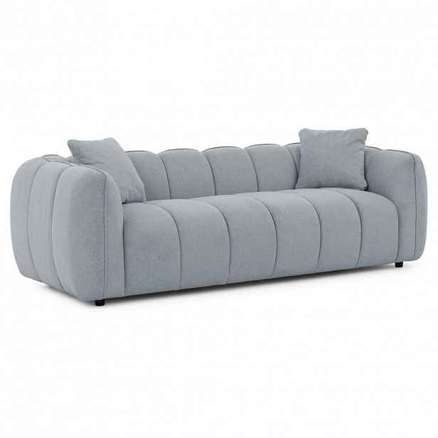 S-Style TŘÍMÍSTNÁ POHOVKA Nubira v hluboce prošívaném designu Bubble z měkké strukturované látky v šedé barvě s moderním vzhledem