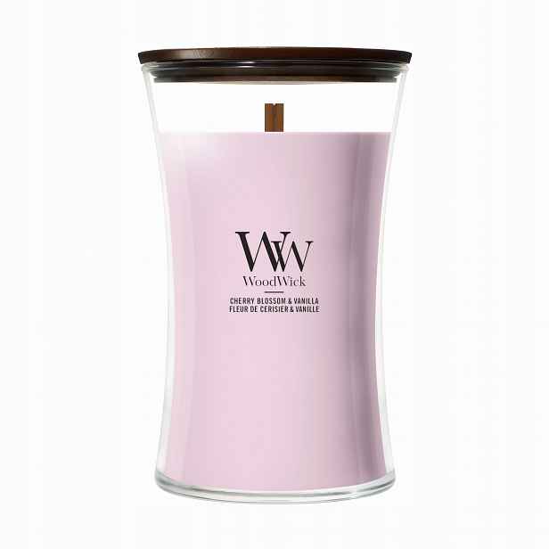 Velká vonná svíčka WoodWick Cherry Blossom & Vanilla