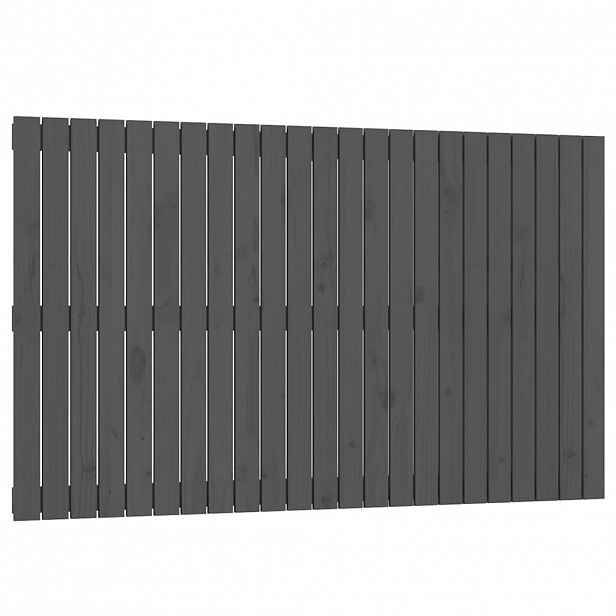 vidaXL Nástěnné čelo postele šedé 147x3x90 cm masivní borové dřevo