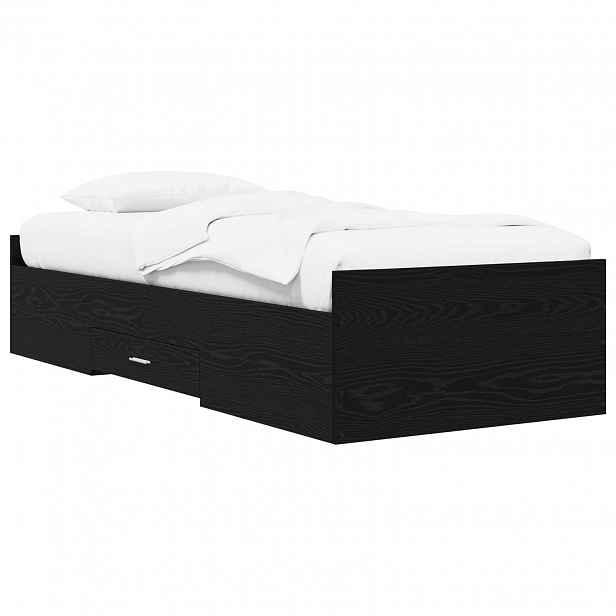 vidaXL Rám postele s úložným prostorem Černý dub 80 x 200 cm