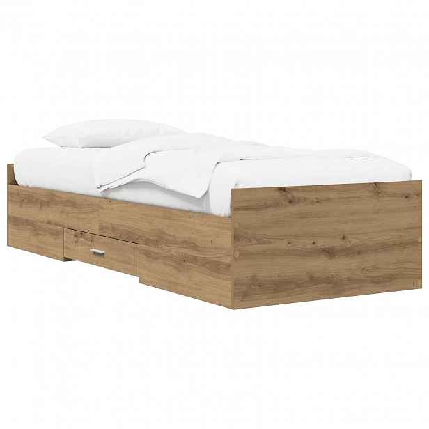vidaXL Rám postele s úložným prostorem Dub artisan 80 x 200 cm