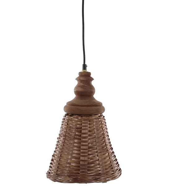 Přírodní antik závěsné světlo lampa z proutěného ratanu - Ø 22*32cm/ E27/ 25W Chic Antique