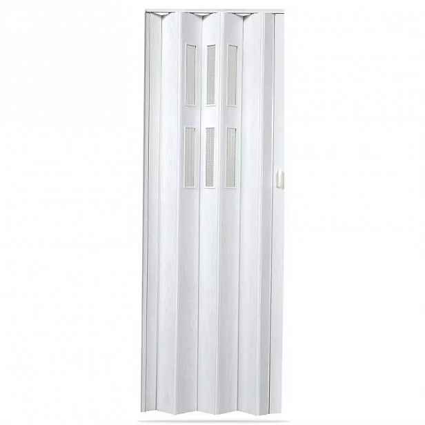 Shrnovací dveře Pioneer glass dub bílý 840mm