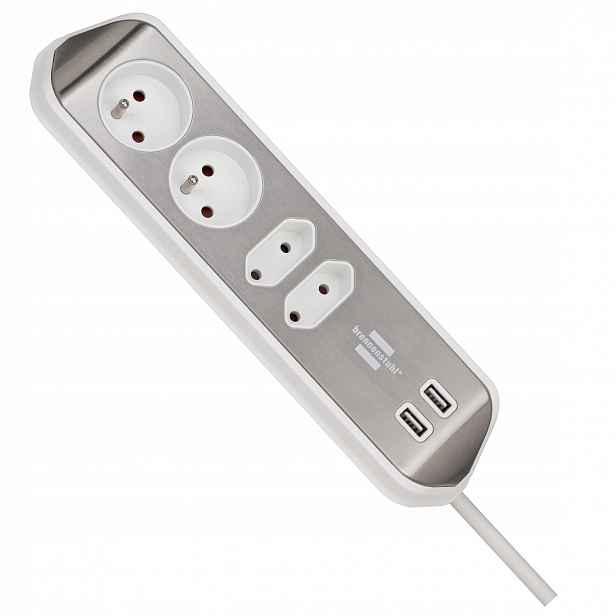 Zásuvková Lišta se 4 zásuvkami 2 Usb nabíječky