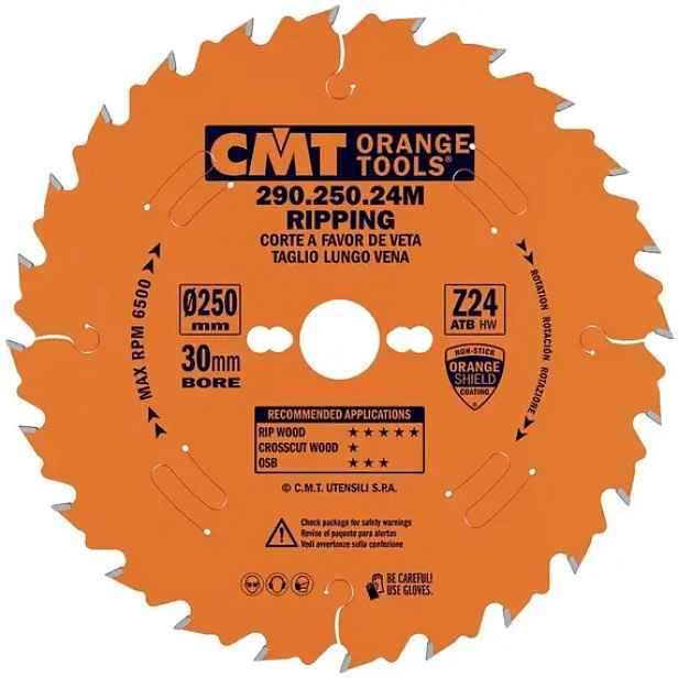 Cmt pilový kotouč Industrial pro podélné řezy 250mm*2,8mm*30mm Z24 C2902502