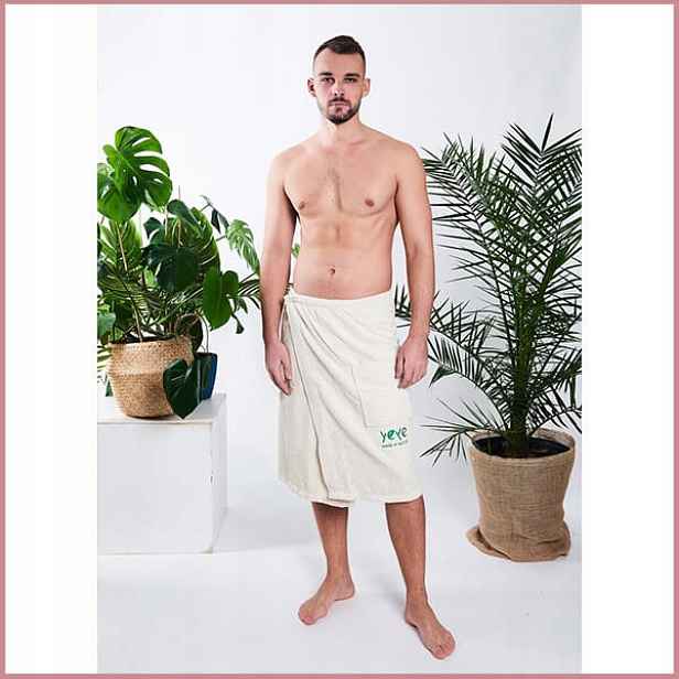 Pánský pareo kilt do sauny 100% bavlna Yeye L/XL