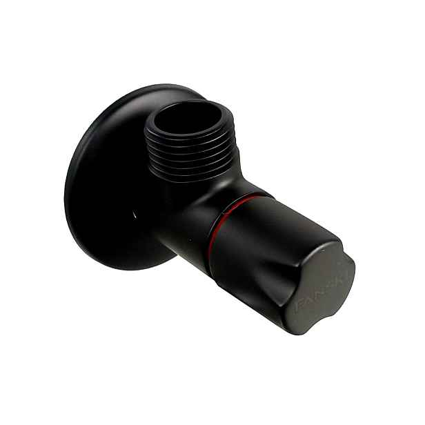 Fanski FA2760-AP004B-T-12 černý rohový keramický ventil 1/2" x 1/2" se sítkem, modré značení