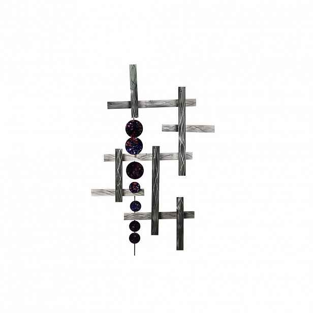 KUNSTLOFT KOVOVÁ NÁSTĚNNÁ DEKORACE ČERNÁ/STŘÍBRNÁ, 70/109 CM