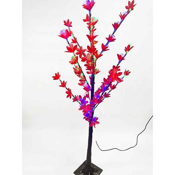 Led Květinový Stromek 120 cm Červené Květy Multicolor Svítící Vánoce